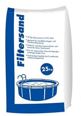 Filtersand Quarzsand 25 kg Sack für Sand- und Poolfilter Anlagen & Wasseraufbereitung - Feinster Deutscher Filtersand -