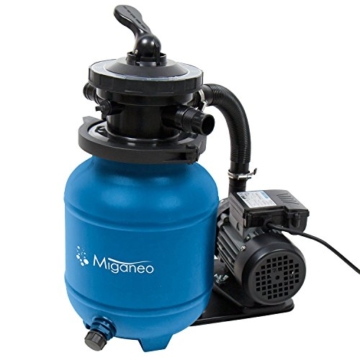 Miganeo 40385 Sandfilteranlage Dynamic 6500 Pumpleistung 4,5m³ blau, grau, schwarz, für Pool Schwimmbecken (Blau) - 