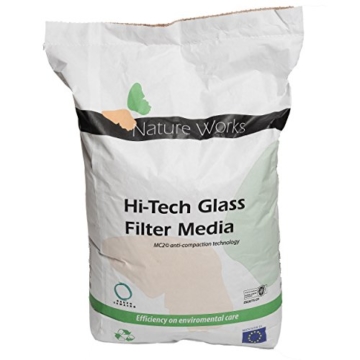 Nature Works Hi-Tech Filterglas (20 kg), umweltschonende Alternative zu herkömmlichem Filtersand für Pool-Sandfilteranlagen, Filtergranulat 0,4 - 0,8 mm -